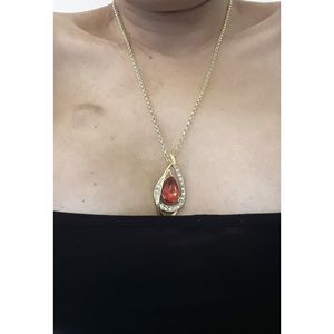Water Drop Red Crystal Necklace